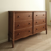 Commode en bois écologique personnalisée pour chambre à coucher, commode en bois massif de style européen, armoire de rangement avec tiroirs