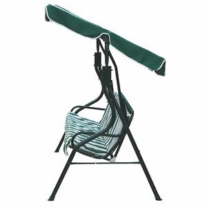 Dondolo da Giardino a 3 Posti Verde/Bianco 170x110x160CM - Product Image 3