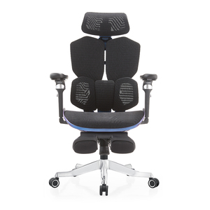 Sillas Gamer Pro con Base de <span class=keywords><strong>Aluminio</strong></span> Personalizada, Reposabrazos 6D, Silla Ergonómica Gamer de Malla Completa, Silla de Juego Reclinable con Reposapiés - Product Image 3
