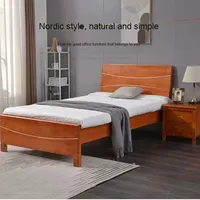 Lit plateforme en bois de pin massif 2026, panneaux MDF, design moderne entièrement naturel, non pliable, chambre à coucher, bureau, 1,2 m/1,8 m, plusieurs tailles