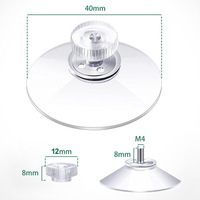 Kait Hisap PVC Ramah Lingkungan Anti-Selip Berkualitas Tinggi Terlaris, Aman untuk Kaca, 4 cm Transparan, Bantalan Sekrup M4/M6/M8; Kait Anti-Selip