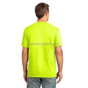 100% Polyester Ademend Sneldrogend Werk Met Korte Mouwen Constructie Shirt Veiligheidsgroen Shirt