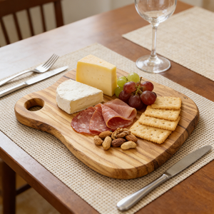 Planche de service à découper le <span class=keywords><strong>fromage</strong></span> en bois d'olivier avec trou de suspension d'angle - Product Image 3