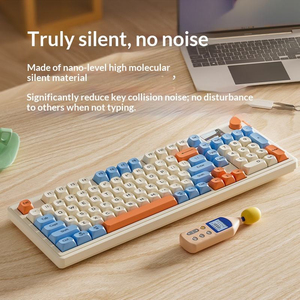 <b>Wireless</b> Blue tooth Tri-Mode Keyboard RGB Backlit Slim Silent Membrane Keyboard for Laptop <b>PC</b> Office Gaming - Product Image 3
