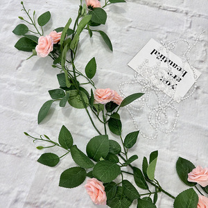 Flores Queyiyi, Guirnalda de Rosas Francesas de 2 Metros, Flor Artificial de Seda para Colgar en la Pared o el Techo, Decoración para Bodas y Hogar - Product Image 3