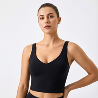 Soutien-gorge de sport à col en U double face à trois couches Cloud-Feel pour femmes, soutien-gorge de yoga à haute élasticité avec tissu respirant