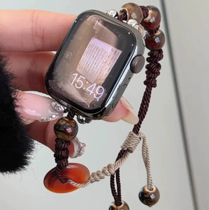 Correa de Reloj de Lujo con Cuentas de Gato Estilo Chino, Compatible con Relojes <span class=keywords><strong>Apple</strong></span> <span class=keywords><strong>Serie</strong></span> 10 9 8 7 6 - Product Image 3