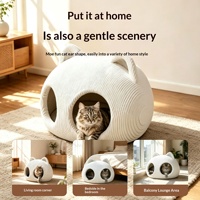 ODM White Cow Poteau à gratter pour chat 60 cm en carton ondulé fait main haut de gamme, design oreilles de chat, tête de chat, nez de cochon, style BB, pour porte