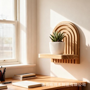 Wooden wall-mounted <b>shelf</b>, wall-mounted candle holder, living room wall decoration <b>shelf</b>, aromatherapy vase display <b>rack</b> - Product Image 2