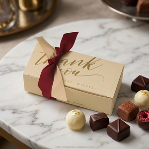 Boîte à bonbons rectangulaire colorée, boîte cadeau couleur crème pour amandes sucrées, ruban, boîte à <span class=keywords><strong>dragées</strong></span> de mariage style Instagram - Product Image 3