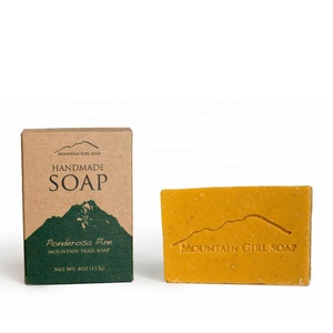 Scatola di carta Kraft marrone di alta qualità sapone fatto in casa confezione regalo con finestra in rilievo e tipo di cartelle laminate opache - Product Image 4