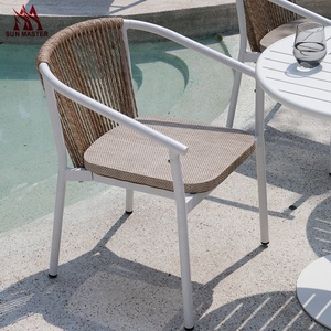 Muebles de exterior para cafetería, conjunto de mimbre de ratán para comedor y jardín, para hotel, restaurante, bar, terraza, sillas y mesa - Product Image 1