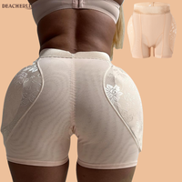 Shorty sculptant rembourré pour les hanches, sexy, en dentelle et résille, avec effet ventre plat et rehausseur de fesses