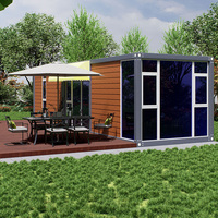 Casa Contenedor Modular Aislada Térmicamente, Cabaña Prefabricada de Paquete Plano con Diseño Personalizado para Servicio de Turismo al Aire Libre