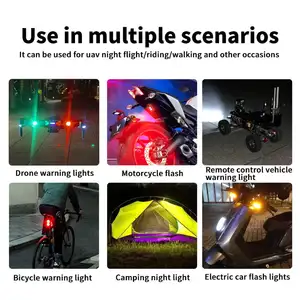 תאורה אוטומטית מערכת מיני USB LED Strobe אופנוע אור 7 צבעים אזהרת מחוון אור עבור אופנוע רכב