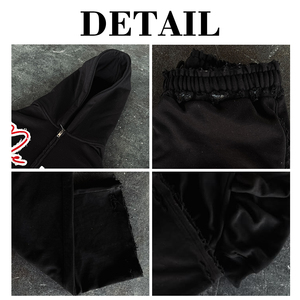 Custom Screen Printing Two Piece Vintage <b>Tracksuit</b> Set <b>Y2K</b> Streetwear French Terry Blank Zip up Hoodie and Baggy Sweatpants - Product Image 6