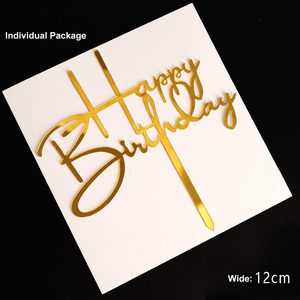 Phụ kiện trang trí bánh kem vàng cao cấp với giá xuất xưởng, dùng trang trí bánh sinh nhật, làm bằng acrylic. - Product Image 4