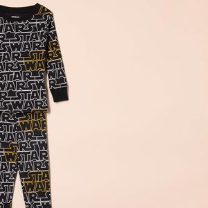 Pyjama pour garçons, coupe ajustée, manches longues, doux, 100% coton, imprimé lettres - Product Image 2