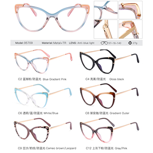 MS 95709 Gafas de Sol con Bloqueo de Luz Azul Clásicas con Armazón Óptico de Metal de Diseño Nuevo para Mujer Joven - Product Image 3