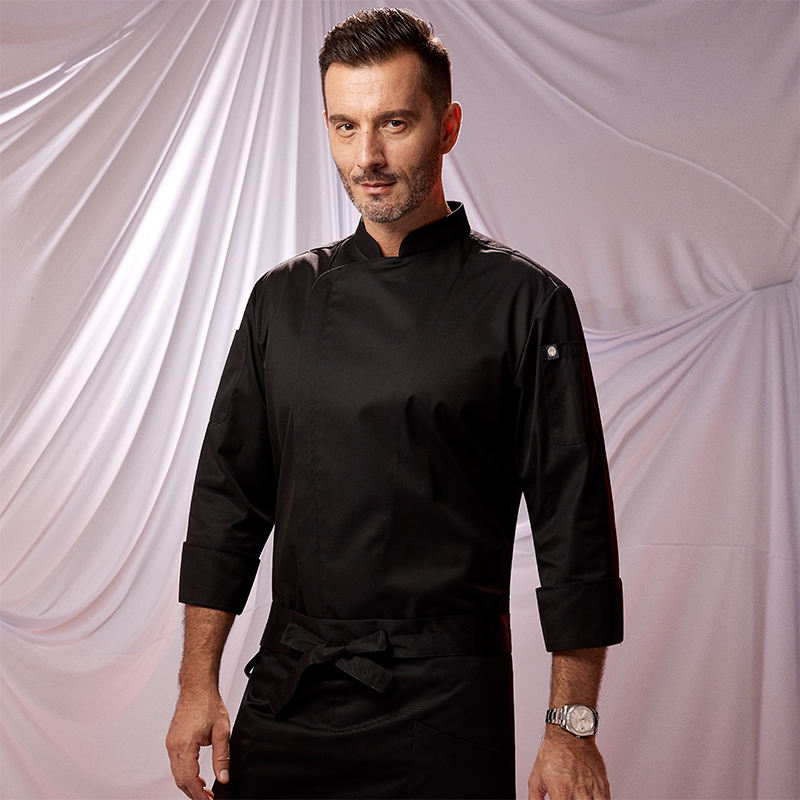 Men's black long sleeve top