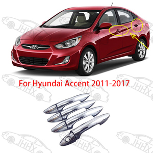 Manija Exterior Cromada para <span class=keywords><strong>Puerta</strong></span> de Coche para <span class=keywords><strong>Hyundai</strong></span> <span class=keywords><strong>Accent</strong></span> 2012 2013 2014 2015 2016 2017 - Product Image 1