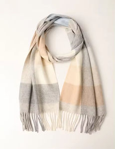 ผ้าพันคอขนสัตว์ลายตารางสก็อตแบบคลาสสิกสำหรับทุกเพศทุกวัย แฟชั่นฤดูใบไม้ร่วง ดีไซน์พู่ห้อยเก๋ไก๋ ผลิตตามสั่ง แบรนด์ของคุณเอง ผ้าขนแกะเมอริโนอย่างดี - Product Image 2