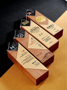 Trofeo Personalizado de Cristal y Madera Maciza - Premios para Reconocimiento al Personal Destacado en la Reunión Anual y Conmemoración Corporativa - Product Image 5