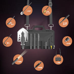 Ensemble de pioches pliantes multifonctions avec lampe de poche, outil de survie compact pour le camping, le jardin, la voiture et les activités de plein air - Product Image 1