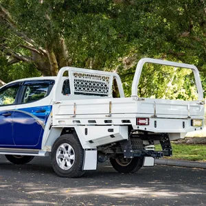 Bandeja Ute personalizada de aluminio, con caja de herramientas lateral y protector de barro para camioneta Triton/Ranger/Hilux