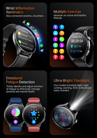 Reloj Inteligente Deportivo para Exteriores de Alta Calidad ET458 con Pantalla AMOLED, Monitor de Frecuencia Cardíaca, ECG, Reloj Inteligente Saludable con Linterna