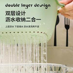 Double Layer Pet Transparent Drain Basket Square Folding For Kitchen Fruit Washing M Size - Product Image 4
