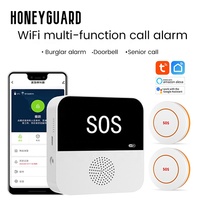 HONEYGUARD HSG005 Sistem Alarm SOS WiFi Tuya dengan Sensor Gerak PIR Jangkauan Deteksi 10-20m Bahan ABS untuk Keamanan Rumah