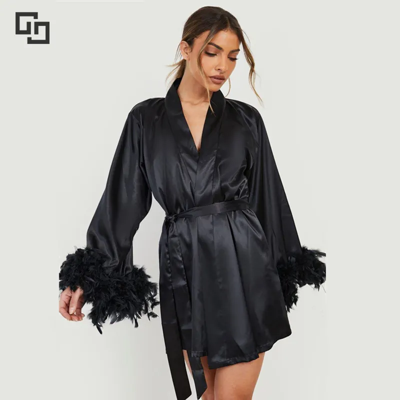 Nouveau Designer Robe Ensembles De Luxe De Mariée Fourrure Plume salon Femme Designer Satin Soie Femmes Robes De Demoiselle D'honneur