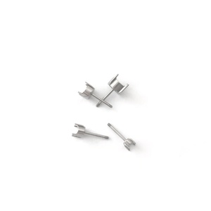 Zoryn 001 <b>Titanium</b> Alloy Electroplated Unisex Earring <b>Stud</b> Settings Four-Claw External Thread Blank DIY Accessories Factory - Product Image 5