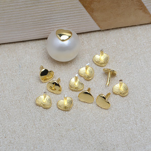 10 pièces de capuchons de perles en argent S925 en forme de cœur avec trou traversant, motifs floraux et baroques, pour accessoires de bijoux DIY et bouchons dissimulés - Product Image 3