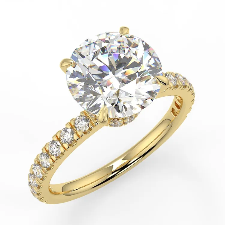 Moissanite 14K Gold Diamond Ring Big Gold Ring Jewelry Rings Engagement