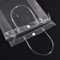 Sac de courses en plastique PVC à boutons, très populaire, couleurs bleu-vert-rose, logo personnalisable pour fêtes et tenues d'extérieur