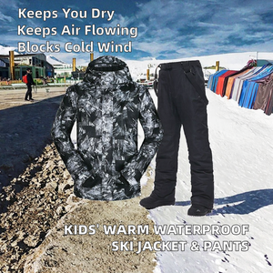 Veste de ski unisexe pour homme, pantalon à bretelles grande taille, imperméable, coupe-vent pour sports d'hiver, tenue de neige, combinaison de neige - Product Image 2