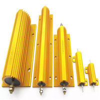 RX24 5W 10W 50W Resistor Daya Berlapis Aluminium Emas Resistor Daya Berlapis Kawat Resistor Pengereman Dinamis