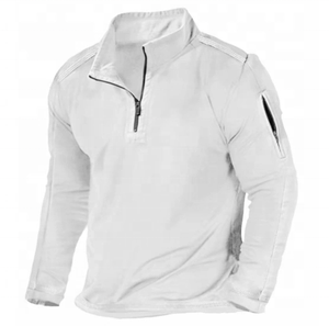 T-shirt à manches longues pour homme printemps-automne avec poche zippée extérieure, sweat à capuche à manches longues avec impression de logo disponible - Product Image 2