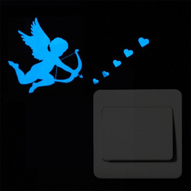 Custom PVC Waterproof UV Resistant Digital Printing Gloss Varnishing Lighting Luminous Switch Glowing Dark Wall Stickers