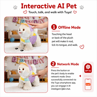 Chien en peluche Pomeranian EPT AI Chatbot, 55 langues, application Tuya, conversation vocale, marche, queue qui bouge, jouet rechargeable pour enfants