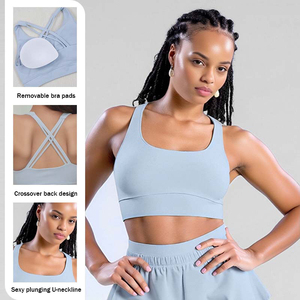 XW-WX1314 Fitted <strong>Tops</strong> <strong>Cross</strong> Back Sports Bra Wholesale Workout Clothing Tracksuits High Quality Womens Fitness Bra Yoga Crop <strong>Top</strong> - Product Image 3