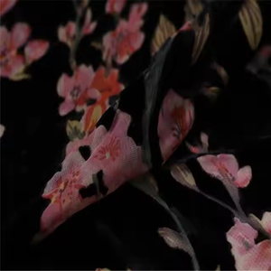 Belle conception florale confortable sensation de grande qualité Offre Spéciale pas cher prix soie brûler velours tissu pour les femmes robe de soirée - Product Image 4