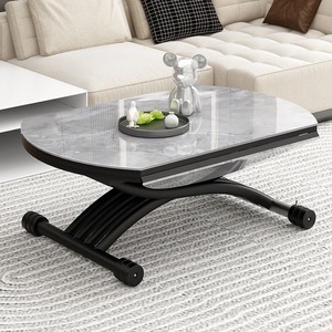 Cross-border multi-functional <b>folding</b> height-adjustable coffee <b>table</b> and dining <b>table</b> combined in one round light luxury - Product Image 1