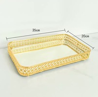 Huishoudelijke Desktop Smeedijzeren Sieraden Opbergblad Voor Huwelijksfeest Decoraties Of Rechthoekige Fruitplaat Voor Voedselgebruik