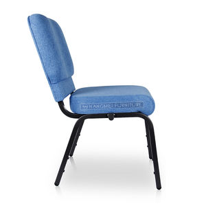 Nouvelle chaise d'église empilable en métal de Chine en gros et coussins de dossier de moule - Product Image 4