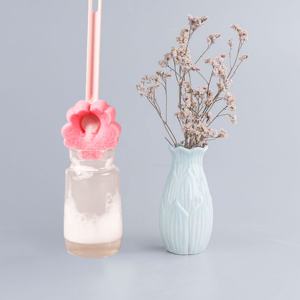 家庭用毎日必需品シンプルなスポンジカップブラシ小さなピンクの花ライト子供用プラスチックスポンジブラシ幼稚園用 - Product Image 2