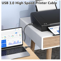 Câble USB3.0 a à B 5Gbps boîtier en alliage de zinc tressé haute vitesse USB a à B 3.0 câble d'imprimante Station d'accueil, pilotes durs externes