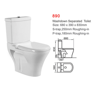 Inodoro <span class=keywords><strong>de</strong></span> Dos Piezas Alargado <span class=keywords><strong>para</strong></span> Baño <span class=keywords><strong>de</strong></span> Hotel MING LIU, Moderno, <span class=keywords><strong>de</strong></span> Cerámica Blanca, con Doble Descarga y Cierre Lento, Montado en el Suelo - Product Image 3